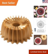 Brilliance Bundt Pan - 10 Cup Gold Finish, Perfect for Birthdays & Anniversaries picture