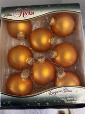 Christmas by Krebs ornaments One box of Six Orange Velvet ornaments.  picture