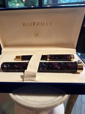 Waterman Lady Agathe Fountain Pen Purple 18K Gold Nib Match Case New/Old Stock picture