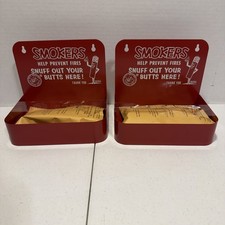 2x Vintage MR. BUTT SNUFFER Steel Ashtrays - Smoker Memorabilia - NEW RARE picture
