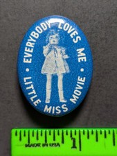 Vintage Shirley Temple Little Miss Movie Pinback Pin picture