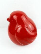 Chubby Red Terracotta Bird Round Christmas Valentines Cute Home Decor picture
