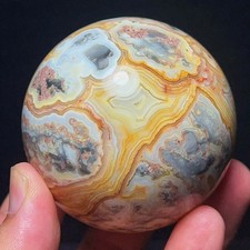 TOP 420G Natural Polished Mexico Banded Agate Crystal Sphere Ball Healing L8734 picture