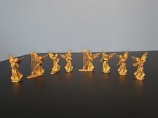 Vintage Christmas Gold Musical 2.5” Angels Group Of 8 Made In Hong Kong picture
