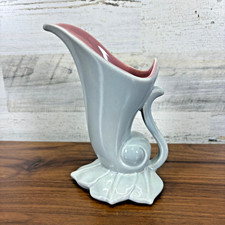 Vintage Red Wing Pottery Cornucopia Vase #1356 - 7.5