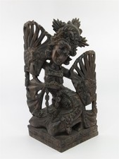 Vintage Balinese Indonesian Hindu Saraswati Wood Statue Carving 11