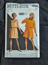 VTG 1968 Butterick 4628 Misses Two-Piece Dress Sewing Pattern Size 16 Bust 36 picture