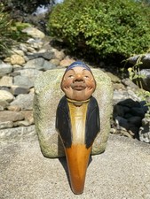 Antique Anri Italy Hand Carved Painted Wood Mechanical Nutcracker Man picture