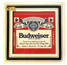 NIP Vintage Budweiser King of Beers Glass Sign Carnival Prize Bar Decor picture