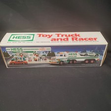 Vintage 1991 Hess Toy Truck and Racer New In Box NIB 18 Wheeler Hauler Gas Oil picture