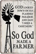 Metal Tin Sign 8 X 12 Inch - So God Made A Farmer - Vintage Metal Plaque, Christ picture