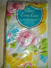 Pequot Vintage 70s Cotton Floral Pillow Cases 2 NIP NOS  50/50 picture