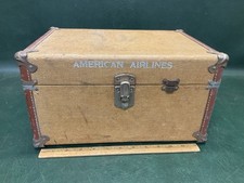 Vintage 40's/50's Small Trunk Luggage Case Carry On ~ American Airlines picture
