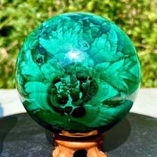 1.1LB Natural malachite ball quartz crystal energy ball reiki healing picture