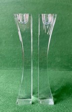 Nambe Crystal Kissing Candlesticks Taper Candle Holders Pair 5103 Pre Modern picture