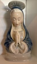 Vintage Madonna Mother Mary Praying Religious Bone China Blue Figurine 11” picture