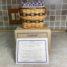Longaberger Collectors Club JW Miniature TWO PIE  BASKET- Liner,Protector READ picture