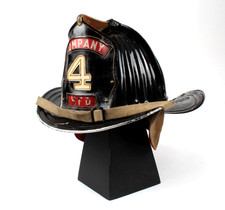 Vintage Cairns & Brother Company 4 HFD Model 350 Senator Firefighter Helmet SZ M picture
