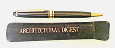 BEAUTIFUL ARCHITECTURAL DIGEST BALLPOINT PEN, GILDED BRONZE BODY w/HOLSTER vg picture