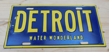 Vintage 1950's Detroit Water Wonderland Booster License Plate picture