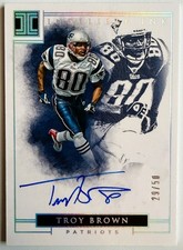 Troy Brown 2016 Panini Impeccable Indelible Ink Auto On Card #26 Patriots /50 picture