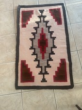 1920’s Authentic Vintage Native American Navajo Handmade Rug 54” X 32” picture