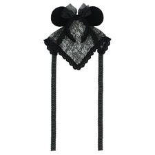 Tokyo Disney Minnie Ears Headband Black Lace Veil Haunted Mansion Look Halloween picture
