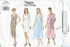 Vogue 1796 sewing pattern Pullover DRESS in 3 lengths sew 4 styles sizes 6,8,10 picture