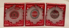 Coca-Cola Frosted Snowflake Glass Christmas Ornament 4