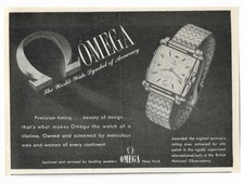 Vintage 1940's Men's Fashion - OMEGA Sub Dial Watch Wristwatch - 1946 AD 5th Ave picture