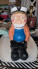 Vintage hand-carved and hand-painted wooden sea captain figurine picture