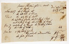 Antique 1857-1858 Manuscript Account Ledger Sheet James Herrington Ephemera picture