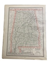 Alabama Florida Map People's Publishing Co Removed From A Book picture