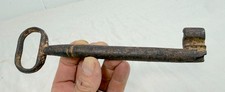 LARGE rare 18th century hand wrought iron open barrel shaft bit skeleton key picture