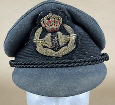 1952 Belgium Air Force Visor Cap Hat Belgian Bullion Insignia Sz 58 picture