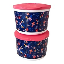 Tupperware - Falling for Floral with Seals/Lids - 2 Pc - Size 3.25 Cups each NEW picture