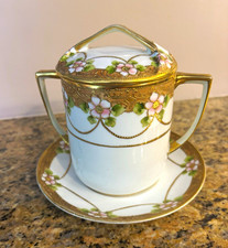 Antique RC Nippon Porcelain 3-Pc Condensed Milk Jar Set picture