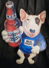 1989 Bud Light Spuds MacKenzie Embossed Metal Beer Sign 25