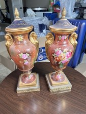Vintage European style  Cherry Flower Swan handle Vase picture