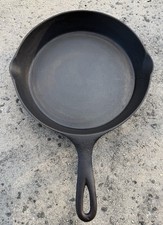 Vintage Oneta #8 Wapak Cast Iron Skillet w/Heat Ring - Cracked and Restored picture