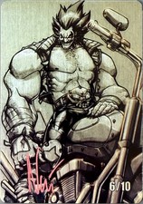Lobo Metal Card Signed Eddie Nunez 6/10 Auto COA DC Comics SMZ picture