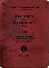 1933  Berlin  Germany  Regulations For Brake Service Guide Manual   8