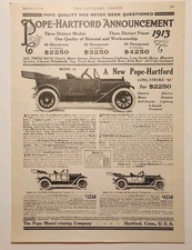 1912 Pope Hartford Automobile Original Print Ad Ephemera 1900s Hartford Conn picture