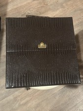 Vintage Brown Faux Snake/Crocodile 12 inch LP Record Case Vinyl Storage picture
