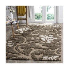 SAFAVIEH Florida Shag Collection Area Rug - 6' x 9', Smoke & Be... USA FAST SHIP picture