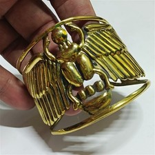 Handmade Egyptian Scarab Copper Bracelet, Ancient Heritage Brass Cuff gift picture