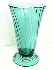 Jeannette Ultramarine Swirl Footed Slanted Vase 8.25