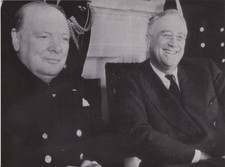 1941 Press Photo WWII Winston Churchill & President Roosevelt Plan the War in DC picture