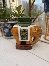Vintage Enesco Imports Japan Ceramic Mini Elephant Plant Stand Figurine picture