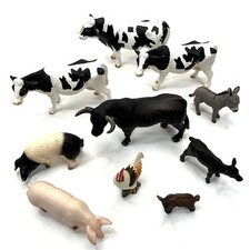 Schleich Cows Bull Pig Goat Donkey Chicken Farm Animal Lot 10 Holsteins Cow picture